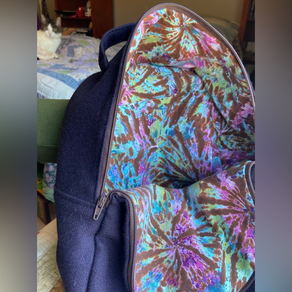 Upcycled Purple Wool Tie Dye Backpack